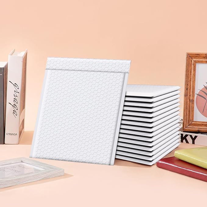 Fuxury 500 Pack White Bubble Mailers 8.5x12" Opaque Bubble Envelopes Usable Size 8.5x11 Inch Strong Adhesion Padded Mailers Thick Padded Envelopes for Small Business Mailing Books Clothes Supplies