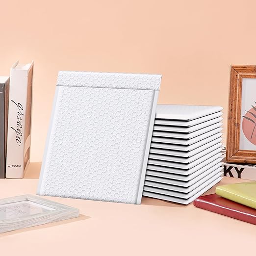 Fuxury Bubble Mailer, 8.5x12 Inch 25 Pack Self-Seal Adhesive Padded Envelopes Usable Size 8.5x11 Inch, Water Resistant Bubble Envelopes for Mailing,Packaging,Small Business,Shipping, White #2