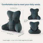 Ailuteie Lumbar Support Pillow(Pat. Pend) for Lower Back Pain Relief – Multi-Functional Ergonomic Lumbar Cushion, Reading Pillow for Office Chair, Car Seat & Sofa,Charcoal Gray