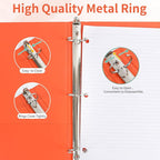 SUQJOY 1-inch 3 Ring Binder with 2 Inside Pockets, 1'' Basic Binders Holds US Letter Size 8.5'' x 11'' Paper - Versatile Binders for Office, School and Home Use (Pack of 12, Assorted Color)