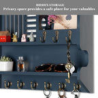Mutsault Key Holder for Wall, Mail and Key Holder for Home Decor, Key and Mail Holder for Wall with Key Hooks, Gray