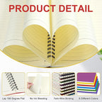 Yahenda Spiral Notebook Bulk A5 Journal Lined 8.3'' x 5.5'' Writing Composition Paper Small Notepad Subject Notebook for Students Office Business Back to School Supplies(Mixed Colors,6 Pcs)