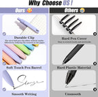 Piochoo Gel Pens, 0.5mm Quick Dry Black Ink Fine Point Smooth Writing Pens for Office School Supplies Stocking Stuffers for Women Girls Nurse Teacher