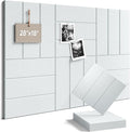 Fluxynara Felt Bulletin Board Tiles -28"x18" with 40 Adhesive Tabs, Cork Board Alternative for Office Decor, Push Pin Board Wall Organizer 6-Pack (Cold White)
