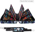 YOUSHARES Big Capacity Colored Pencil Case - 480 Slots large Pen Case Organizer with Multilayer Holder for Prismacolor Colored Pencils & Gel Pen (Silver Lotus)