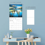 Graphique 2026 Serenity Wall Calendar | 12” x 12” | Thick Paper | Home & Office Organizer | Large Monthly Grid | 3 Languages & Marked Holidays | 4 Month Preview Page for 2027