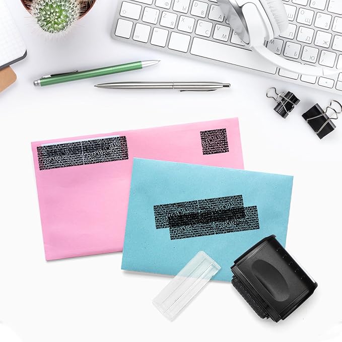 Identity Theft Protection Roller Stamp - Confidential Roller Stamp for Identity Protection & Security Stamp- Blocks Out Privacy Information, Guard Your Address & ID (3 Pack)