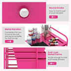 Giantex 12 Drawer Rolling Storage Cart Tools Scrapbook Paper Office School Organizer (Hot Pink)