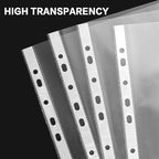 Sheet Protectors, HERKKA 600 Pack Upgrade Clear Plastic Page Protectors Sheet Reinforced 11-Hole Fit for 3 Ring Binder Fits Standard 8.5 x 11 Paper, 9.25 x 11.25 Top Loaded, Non-Acid