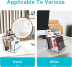Boloyo Acrylic File Holder,2PC 3 Sections Clear File Organizer Mail Letter Sorter Desktop Folder Holder for Home Office School Envelope Bill Filling Paper Document
