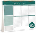 ALKALO 104 Pgs Weekly To Do List Notepad, 52 Duplex-Printed Undated Sheets 100 GSM（8.5"×11") Weekly Desk Planner For Work Home School Office Desk Accessories Supplies & Goal Setting Tasks - Green