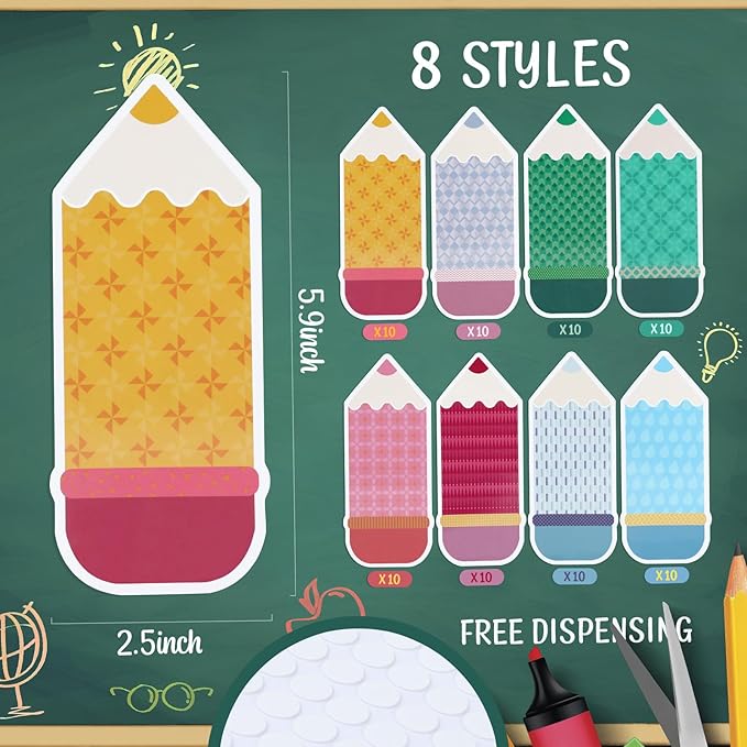 80PCS Back to School Name Tags for Classroom - Glue Point Pencil Blank Labels for Desk Cubbies Locker Storage Bin Bulletin Board Decorations,for Kindergarten Preschool 1st 2nd 3rd Grade Supplies
