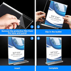 18 Pack Acrylic Sign Holder 8.5 x 11, Double-Sided Clear Sign Holder Plastic Stands for Display, T Shape Acrylic Table Sign Stands for Office Store Restaurants Wedding Party Decoration