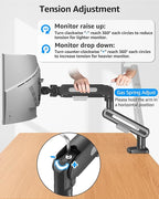 MOUNTUP Dual Monitor Mount Holds 4.4-26.5lbs, Heavy Duty Monitors Arm for 39 37 34 32 27inch,Double Monitor Stand for 2 Monitor, Height Adjustable Monitors Desk Mount with C-Clamp＆Grommet Base