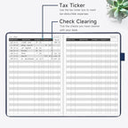 KUMEER Check Register – Elegant Check Registers for Personal Checkbook with Check & Transaction Registers, Hardcover Checkbook Log 5.2x7.6" (Navy Blue)