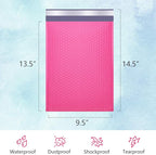 UCGOU Bubble Mailers 9.5x14.5 Inch Hot Pink 25 Pack Poly Padded Envelopes Large #4 Mailing Packages Opaque Packaging Postal Self Seal Adhesive Waterproof Boutique Shipping Bags for Clothes