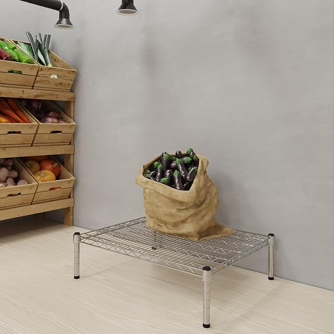 Regal Altair 24''W x 30''L x 8''H Chrome Plated Wire Dunnage Rack | Off The Floor Storage