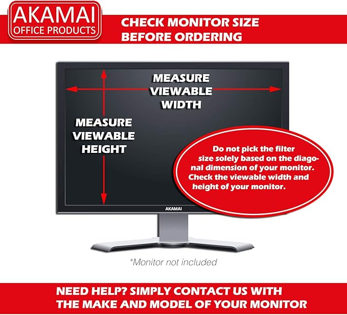 Akamai Office Products 27 inch Monitor Anti Glare Screen – Anti-Glare, Anti-Scratch, Blocks 96% UV – Matte Gloss Finish Filter Protector (27.0" Widescreen (16:10), Anti-Glare)