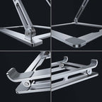 VIGLT Laptop Stand for Desk, Adjustable Laptop Stand Holder Portable Laptop Riser with Multi-Angle Height Adjustable Computer Stand for MacBook Air/Pro and More Notebooks 10-17.3"-Silver