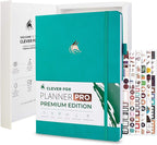 Clever Fox Planner Pro Premium – Luxurious Weekly & Monthly Planner with Budget Organizer for Productivity & Goals, Undated, A4 (Viridian)