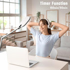 LitONES LED Desk Lamp for Home Office, 15W Desk Light with CRI >95, Memory & Timer Function, 1200LM Dimmable Computer Light for Video Calls, Conference, Reading, Study (White)