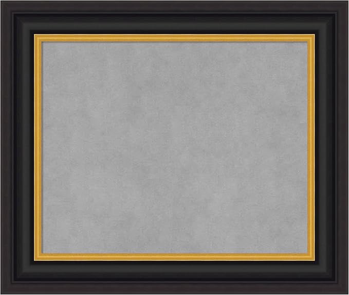 Amanti Art Black Framed Magnetic Board 22x26 Small Vision Board for use with Magnets, 100% Metal Sheet to Display Items as Office Decor or for Home Organization in mudroom, Kitchen or Kids Room