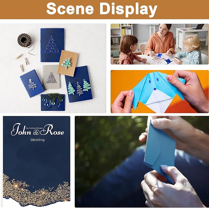 Silunkia 120 Sheets Navy Blue Cardstock 8.5 x 11 Craft Paper, 92lb Dark Blue Card stock Printer Paper for DIY Cards, Greeting Cards, Anniversary, Wedding, Menus