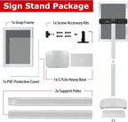 VAIIGO Heavy Duty Standing Sign Holder 11x17 Inch - Pedestal Floor Sign Stand with Weighted Base - Vertical & Horizontal View Poster/Menu Holder for Indoor/Outdoor Business Store Advertising, Silver