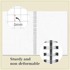 BESARME 80 Sheets Graph Paper Spiral Notebook 8.5" × 11", 2PCS Graph Paper Notebook College Ruled Spiral Notebooks for School Office