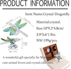 H&D HYALINE & DORA Crystal Dragonfly Animal Figurine Gift,Diamond Decor Christmas Wedding Party Home Collectible Paperweight,Green