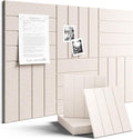 Fluxynara Felt Bulletin Board Tiles Large 36" x 24" Cork Board Alternative-6 Pack with 40 Adhesive Tabs, Thick Slat Wall Panels for Office Decor, Push Pin Board Wall Organizer Alternative - Oatmeal