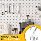 DIYMAG Magnetic Hooks for Hanging Cubicle Accessories, 30lbs 2026 Cruise Cabin Ship Essentials N52 Magnetic Hook Heavy Duty Strong Magnets Fridge for Classroom Beach Kitchen Grills 28 Pack Silver