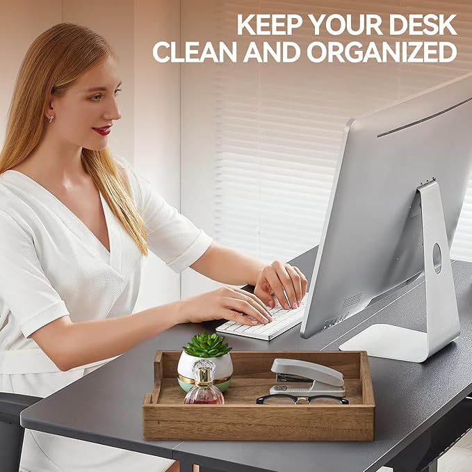 Kirigen Wood Letter-Size Tray Single-Tier(TP-DBR)- Wooden Tones Collection Front-Load Documents Tray for Office Desktop Organizer - Desk Magazine, File, Folder, Paper Holder Drak Brown