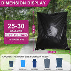 25-30 Gallon Trash Bags Black 120 Count - 32" x 36" Large Kitchen Garbage Bags, 20+ Gallon Trash Can Liners Unscented, Multipurpose for Home, Office, Daily Household Use