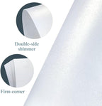 White Shimmer 5x7 Blank Cards and Envelopes, Goefun Pearl White Folded Cardstock and A7 Envelopes Self Seal 100 Pack for Wedding, Invitations, DIY Greeting Cardstock, Thank You Cards & All Occasion