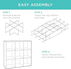 Best Choice Products 9-Cube Storage Organizer, 11in Shelf Opening, Bookcase, Display Shelf, Customizable w/ 3 Removable Back Panels - White