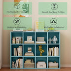 OSCHF 12-Cube Storage Shelf Bookcase - Wooden 3-Tier Floor Standing Open Bookshelf for Home and Office, Display Cabinet, Light Blue