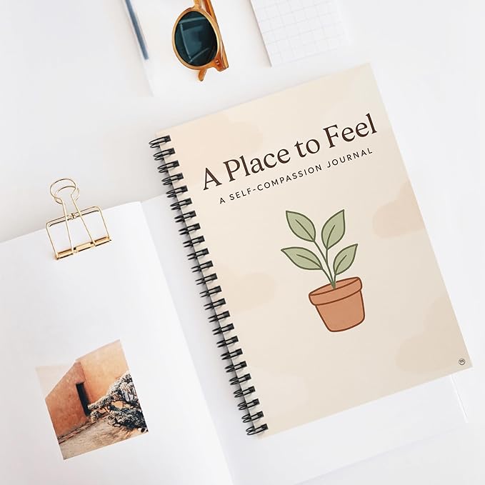 Self-Compassion Guided Journal – A Place to Feel Spiral Notebook for Reflection, Journaling & Mindfulness