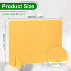 PATIKIL Desk Divider, 4 Set 24 x 16 Inch Acoustic Freestanding Desk Divider Desk Privacy Panel with 8 Pcs Support Feet for Library Office Workstation,Yellow