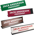 2" x 8" Custom Engraved Name Plate Personalized Office Nameplates with Wall or Desk Aluminum Holder