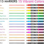 Shuttle Art Dry Erase Markers, 15 Colors Magnetic Whiteboard Markers, Fine Point, Perfect For Writing on Whiteboards, Dry-Erase Boards,Mirrors for School Office Home
