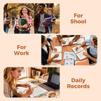 XYark Line Hardcover Spiral Notebook with Removable Dividers Tabs & Ruler, 5 Subject Notebook College Ruled, 300 Page, Large 8"x10" B5 Notebooks for Work School, Lined Journal for Women & Men, Green