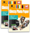 NICKANG 4x6 Photo Paper, Glossy Photo Paper 4x6, Total of 120 Sheets Bulk, 53 LB/200 gsm, Photo Printer Paper, Picture Paper for Inkjet Printer (60 Sheets/Pack x 2 Packs)