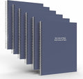 Custom Spiral Notebook Journals with a Navy Blue Colored Cover - 6 Pack of 8.5" x 11" – College Ruled, Hard Cover, 50 Sheets Per Book – For Journaling, Office, School Supplies, etc.