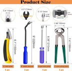 Sunxeke 4Pcs Upholstery Staple Remover Tool Set Including 7inch End Cutting Plier,V Tip Tack Puller,U Tip Tack Puller,Staple Remover,Nail Puller Carpet Remover for Furniture Floor Photo Frame