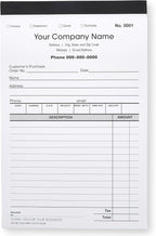 CH Printco Custom Sales, Invoice, Statement, Estimate, Quote, Personalized Multipurpose Duplicate Carbonless Form with Your Company Name - 2 Books (100 Sets) 5-1/2" Wide x 8-1/2" Tall.