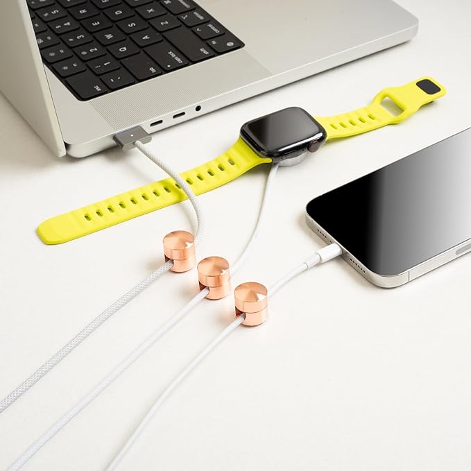 ICONIT Cable Anchors for Desk Organization | Premium Aluminum Cord Organizers | Charger + Cable Management Clips for Home & Office | Stylish, Sturdy, & Functional | (3 Pack) (Copper)
