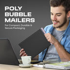 Black 10x13 Inch Poly Bubble Mailers |Self Seal Padded Envelopes for Thick books | Air Cushioned Bubble Mailer | Usable Size 9.5x13 Inch | Waterproof Lightweight Mailing Shipping Bags | 100 Pack Bulk