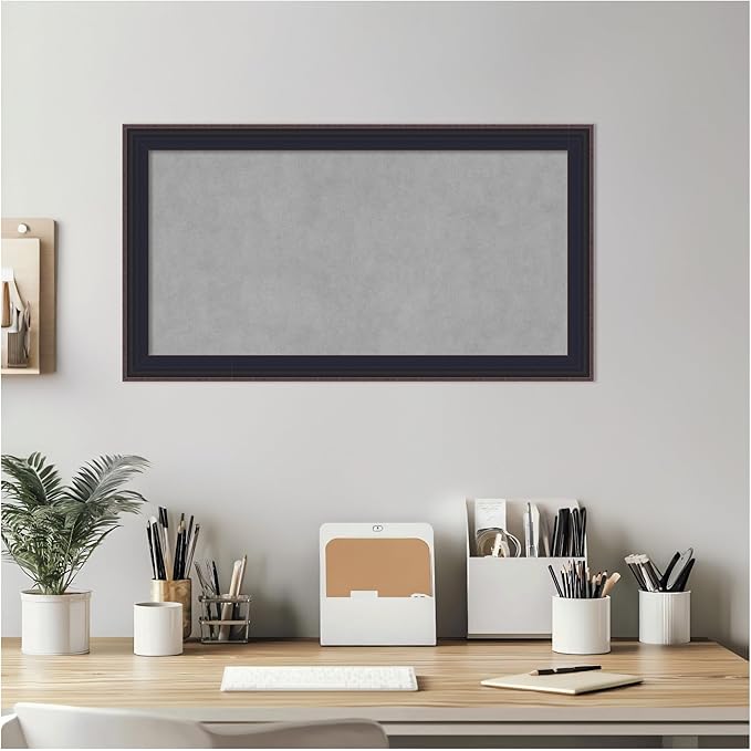 Amanti Art Black Framed Magnetic Board 15x27 Small Vision Board for use with Magnets, 100% Metal Sheet to Display Items as Office Decor or for Home Organization in mudroom, Kitchen or Kids Room