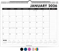 PAPERAGE 2026 Calendar, 12 Months (January 2026 - December 2026), Medium (11.5 in x 14.75 in), Minimalist Wall and Desk Calendar with Monthly Views, Yearly Plans & Notes Section – Black
